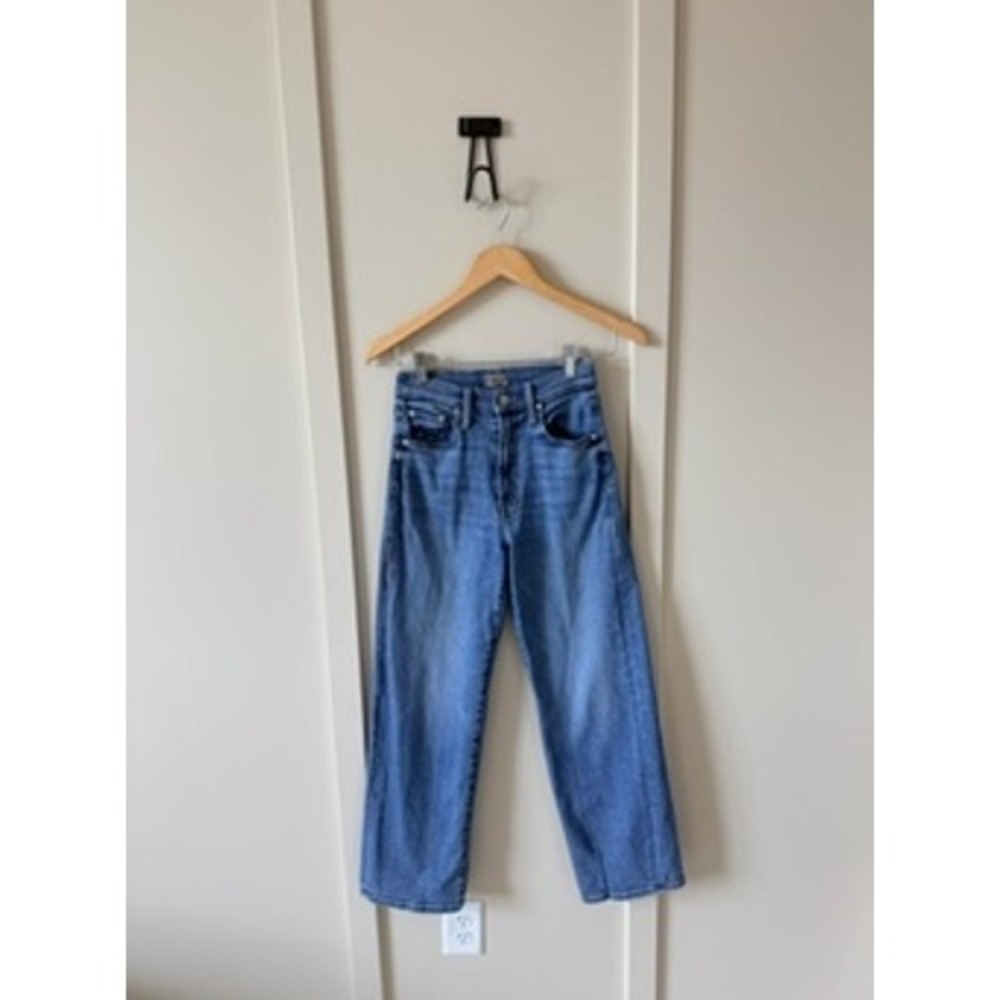 Mother High Waisted Wide Leg Jeans Blue Medium Wash Size 24